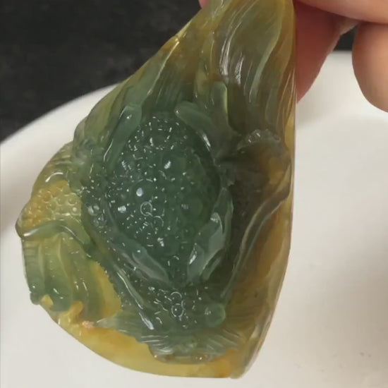 Xiu Jade Dragon Hand Carved Pendant Adjustable Necklace: Certified Natural Serpentine Yellow Green Jade Handcrafted Charm 3D stone carving
